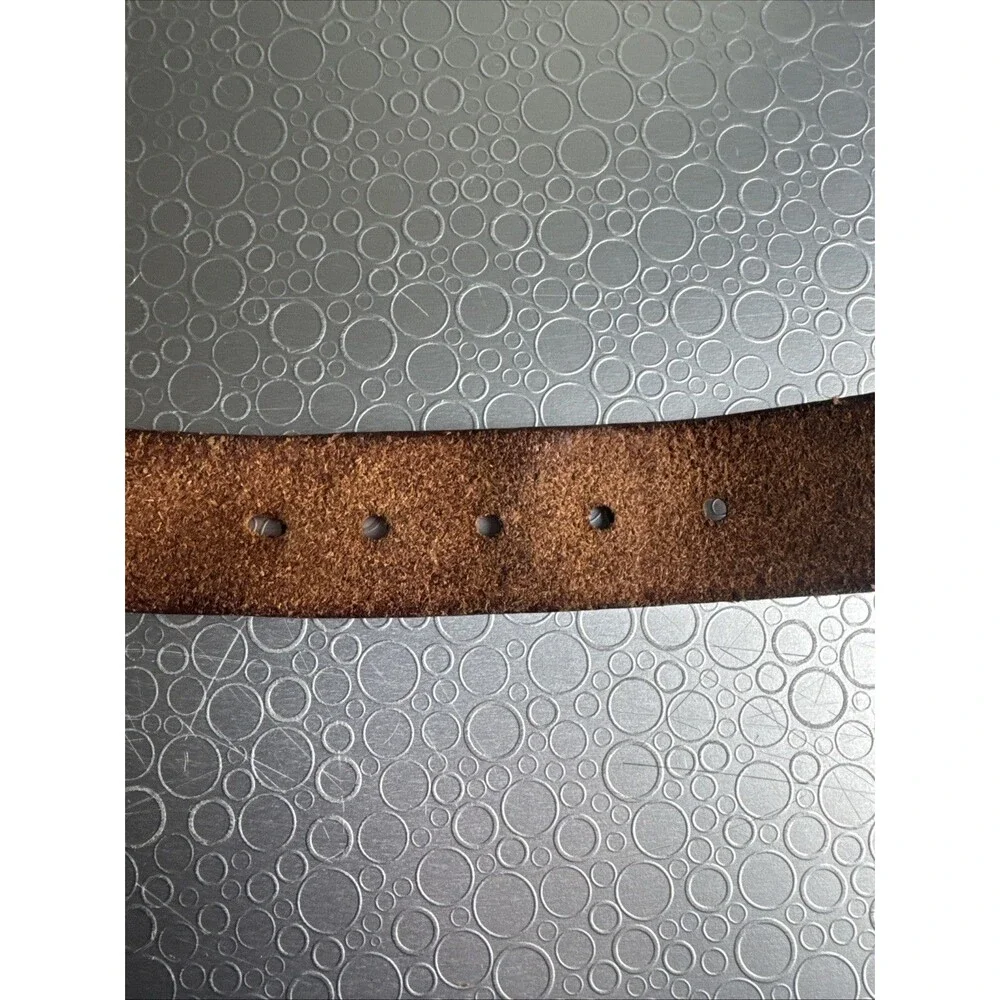 Vtg Leather Western Belt Mens 40 Full Grain Steerhide USA Brown Debossed Unisex